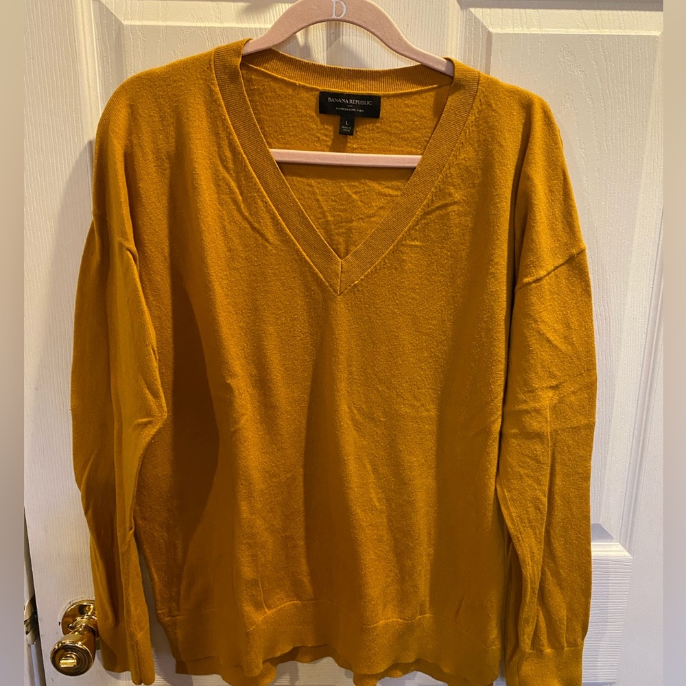 Banana Republic Mustard V-Neck Sweater